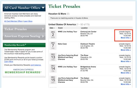 amex presale tickets